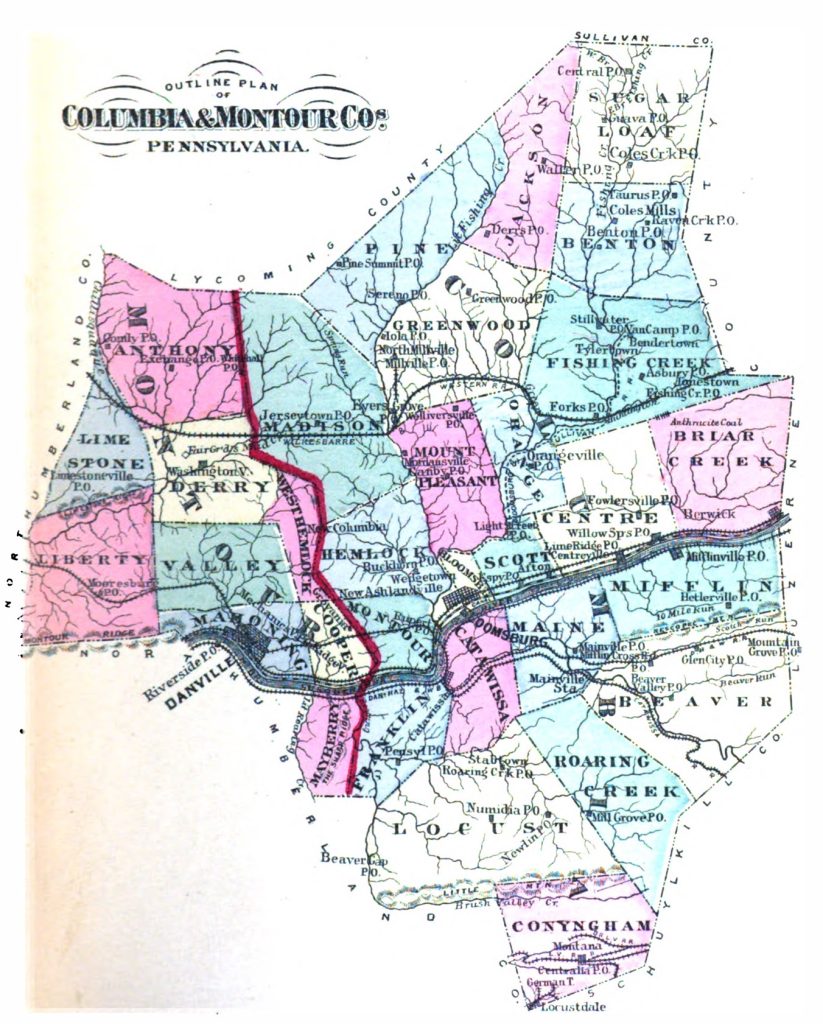 1800s map of central Pennsylvania